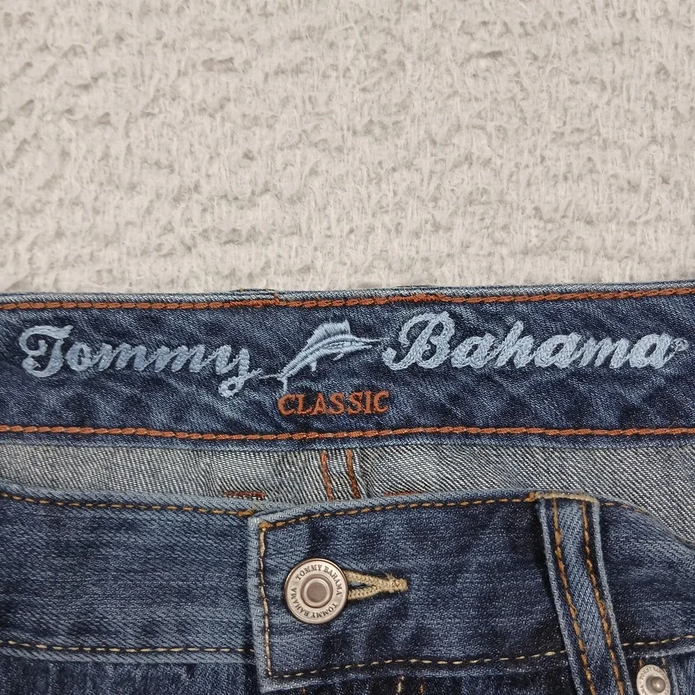 Tommy Bahama Jeans Mens 40x31 Blue Classic Fit Denim‎ Lyocell Blend Straight